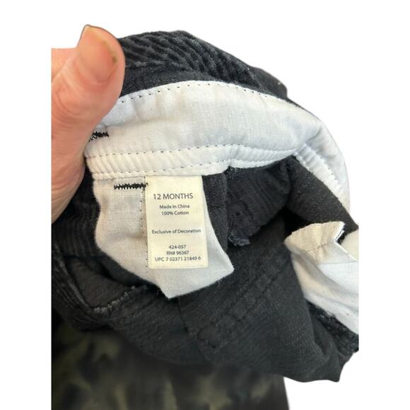 VTG Oshkosh B‘Gosh Black Corduroy Carpenter Vestback Overalls Size 12 Months - Picture 5 of 13